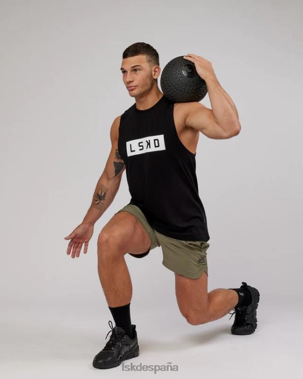 LSKD hombres Camiseta sin mangas de entrenamiento Strength flxcotton - blanco y negro 8T6NZ994 vestir