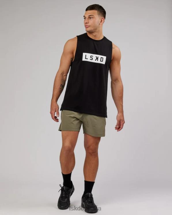 LSKD hombres Camiseta sin mangas de entrenamiento Strength flxcotton - blanco y negro 8T6NZ994 vestir