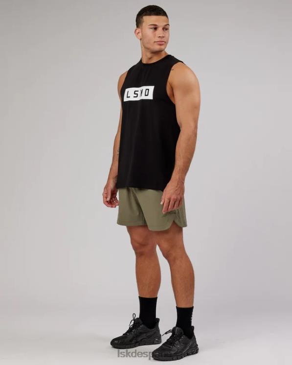 LSKD hombres Camiseta sin mangas de entrenamiento Strength flxcotton - blanco y negro 8T6NZ994 vestir