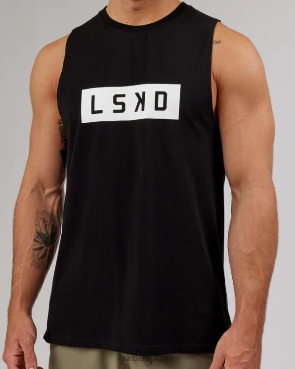 LSKD hombres Camiseta sin mangas de entrenamiento Strength flxcotton - blanco y negro 8T6NZ994 vestir