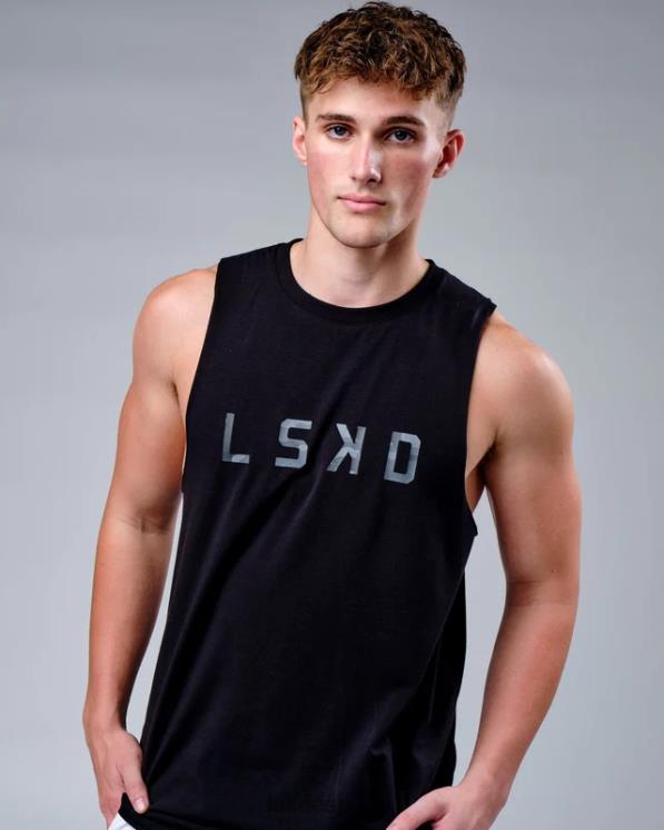 LSKD hombres Camiseta sin mangas de entrenamiento rep flxcotton - black-black camo 8T6NZ1017 vestir