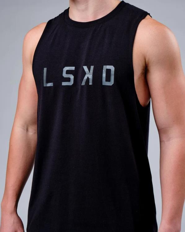 LSKD hombres Camiseta sin mangas de entrenamiento rep flxcotton - black-black camo 8T6NZ1017 vestir