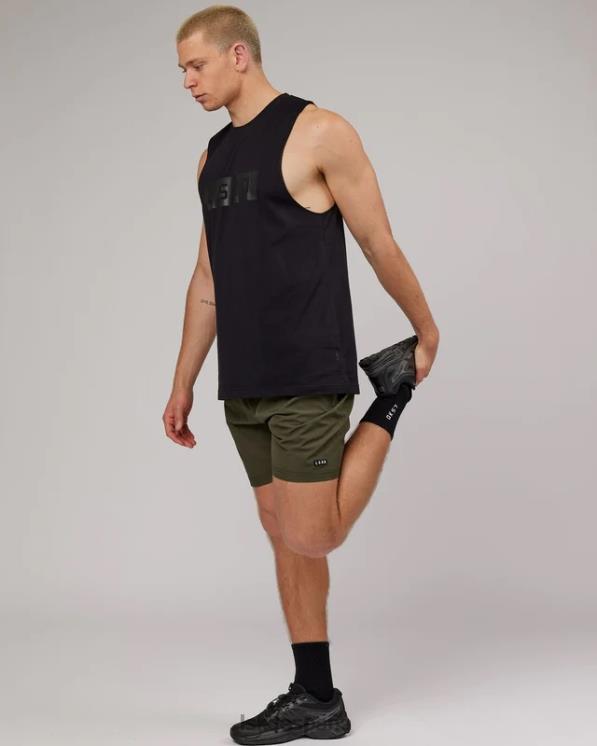 LSKD hombres Camiseta sin mangas de rendimiento Strength Flxdry Training Fit - Negro 8T6NZ1002 vestir