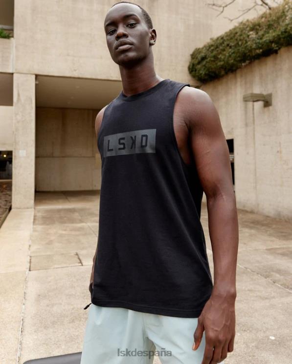 LSKD hombres Camiseta sin mangas de rendimiento Strength Flxdry Training Fit - Negro 8T6NZ1002 vestir