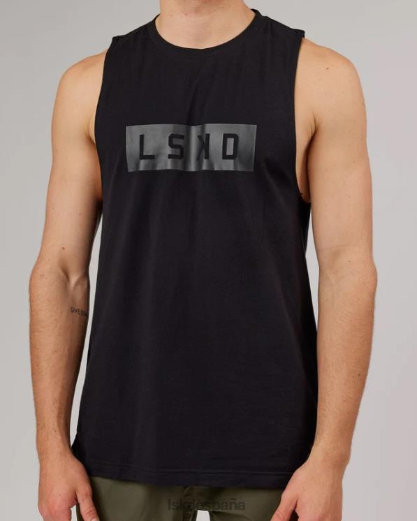 LSKD hombres Camiseta sin mangas de rendimiento Strength Flxdry Training Fit - Negro 8T6NZ1002 vestir
