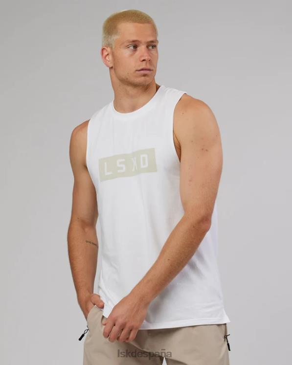 LSKD hombres Camiseta sin mangas de rendimiento Strength Flxdry Training Fit - blanco-taupe 8T6NZ1025 vestir