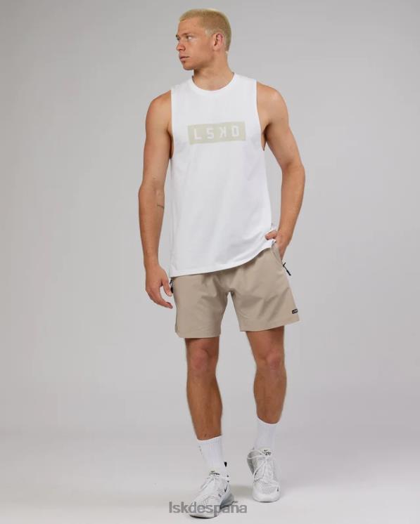 LSKD hombres Camiseta sin mangas de rendimiento Strength Flxdry Training Fit - blanco-taupe 8T6NZ1025 vestir