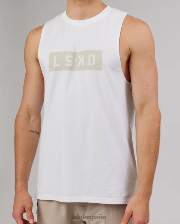 LSKD hombres Camiseta sin mangas de rendimiento Strength Flxdry Training Fit - blanco-taupe 8T6NZ1025 vestir