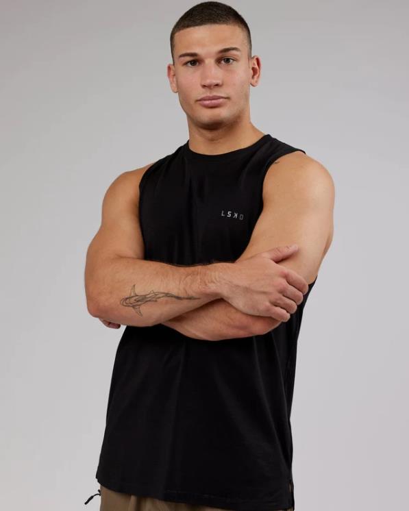 LSKD hombres tanque pimaflx de lujo - negro 8T6NZ1010 vestir