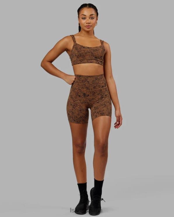 LSKD mujer pantalón corto elixir de largo medio - ágil estampado camel 8T6NZ673 vestir