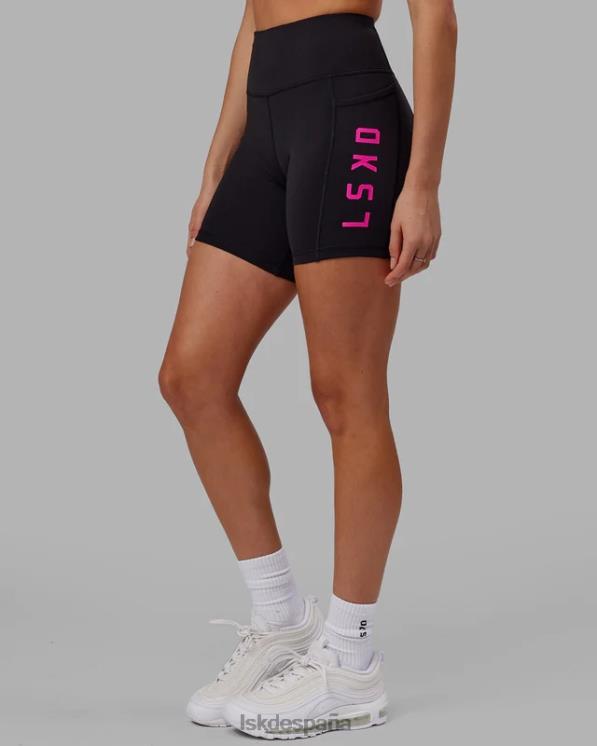 LSKD mujer pantalón corto medio rep - negro-magenta neón 8T6NZ625 vestir