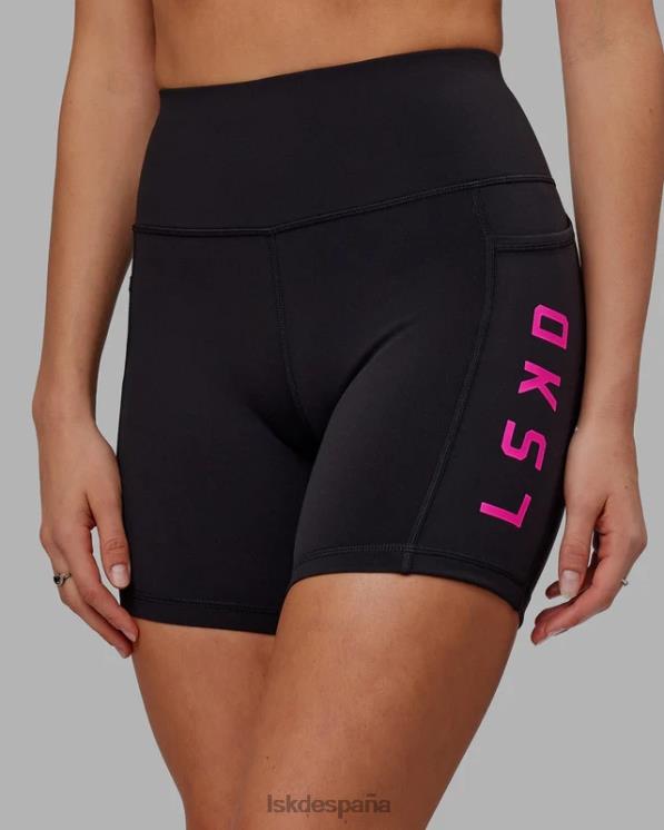 LSKD mujer pantalón corto medio rep - negro-magenta neón 8T6NZ625 vestir