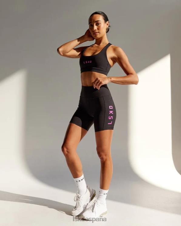 LSKD mujer pantalón corto medio rep - negro-magenta neón 8T6NZ625 vestir