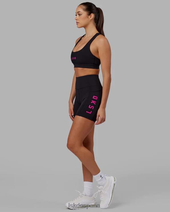 LSKD mujer pantalón corto medio rep - negro-magenta neón 8T6NZ625 vestir