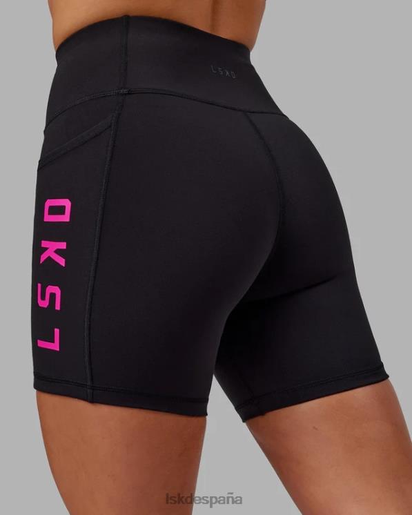LSKD mujer pantalón corto medio rep - negro-magenta neón 8T6NZ625 vestir