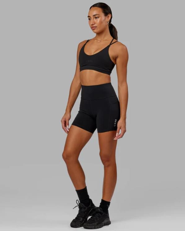 LSKD mujer pantalón corto rep x-length con logo pequeño - negro 8T6NZ621 vestir