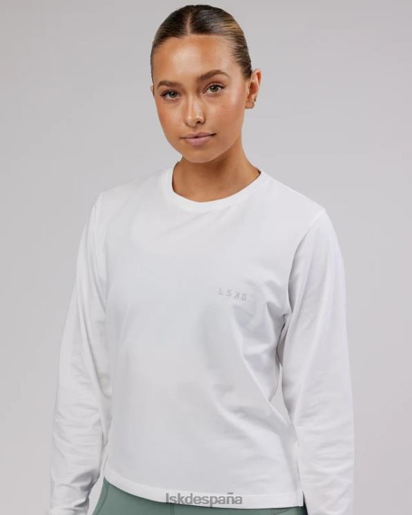 LSKD mujer Camiseta pimaflx ls de lujo - blanco 8T6NZ291 vestir
