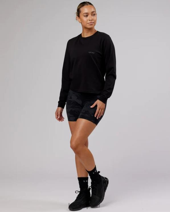 LSKD mujer Camiseta pimaflx ls de lujo - negro 8T6NZ301 vestir