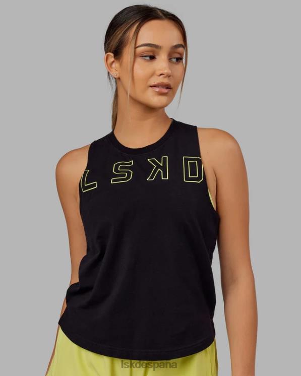 LSKD mujer Camiseta sin mangas Expand flxcotton - negro-verde cítrico 8T6NZ166 vestir