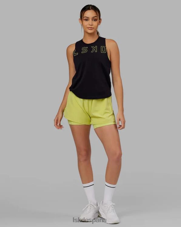 LSKD mujer Camiseta sin mangas Expand flxcotton - negro-verde cítrico 8T6NZ166 vestir