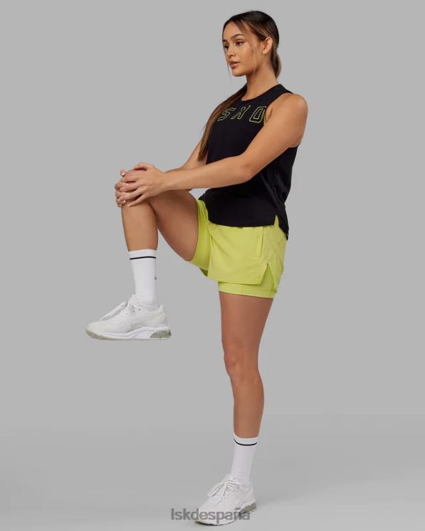 LSKD mujer Camiseta sin mangas Expand flxcotton - negro-verde cítrico 8T6NZ166 vestir