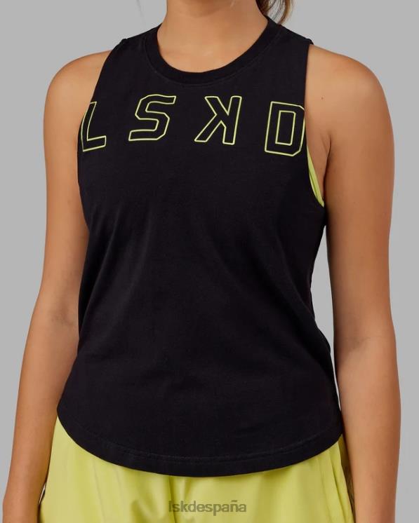 LSKD mujer Camiseta sin mangas Expand flxcotton - negro-verde cítrico 8T6NZ166 vestir