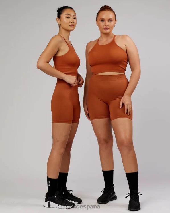 LSKD mujer Camiseta sin mangas acanalada minimalista sin costuras - castaño rojizo 8T6NZ202 vestir