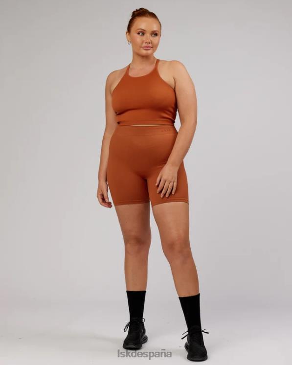 LSKD mujer Camiseta sin mangas acanalada minimalista sin costuras - castaño rojizo 8T6NZ202 vestir