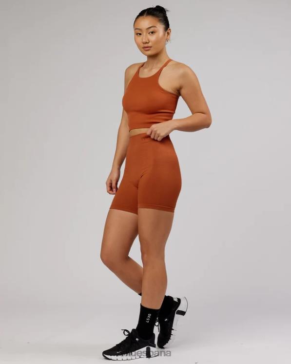 LSKD mujer Camiseta sin mangas acanalada minimalista sin costuras - castaño rojizo 8T6NZ202 vestir