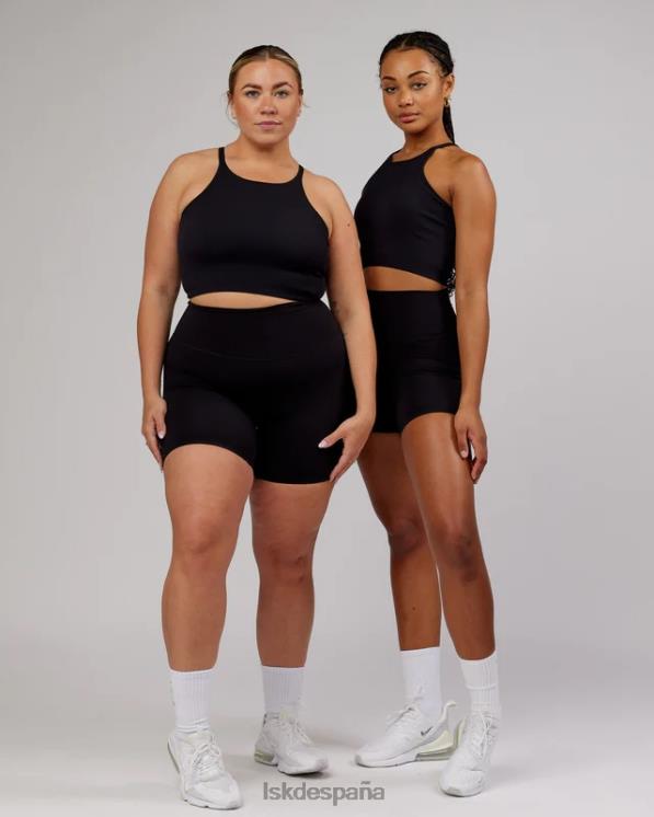 LSKD mujer Camiseta sin mangas acanalada minimalista sin costuras - negro 8T6NZ130 vestir