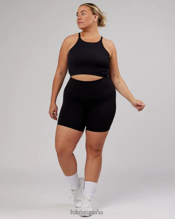 LSKD mujer Camiseta sin mangas acanalada minimalista sin costuras - negro 8T6NZ130 vestir