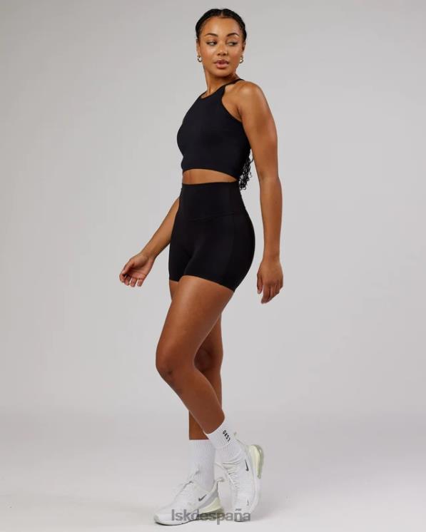 LSKD mujer Camiseta sin mangas acanalada minimalista sin costuras - negro 8T6NZ130 vestir