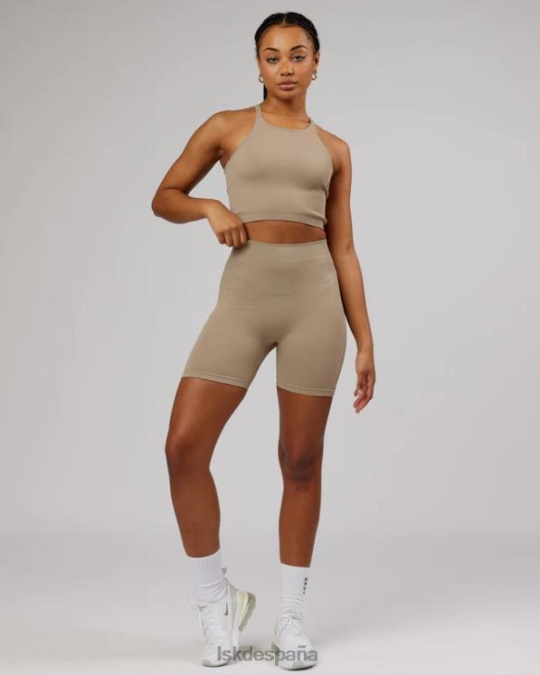 LSKD mujer Camiseta sin mangas acanalada minimalista sin costuras - taupe 8T6NZ200 vestir