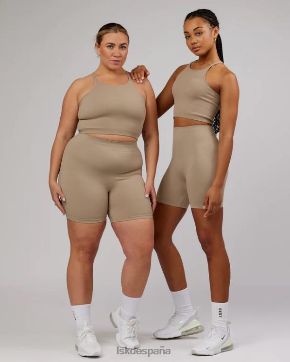 LSKD mujer Camiseta sin mangas acanalada minimalista sin costuras - taupe 8T6NZ200 vestir