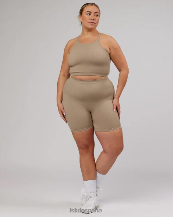 LSKD mujer Camiseta sin mangas acanalada minimalista sin costuras - taupe 8T6NZ200 vestir