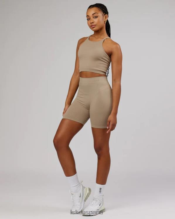 LSKD mujer Camiseta sin mangas acanalada minimalista sin costuras - taupe 8T6NZ200 vestir
