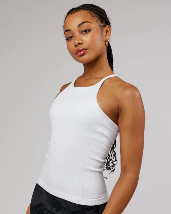 LSKD mujer Camiseta sin mangas acanalada sin costuras minimalista - blanco 8T6NZ127 vestir