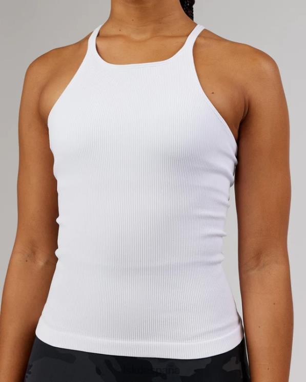 LSKD mujer Camiseta sin mangas acanalada sin costuras minimalista - blanco 8T6NZ127 vestir