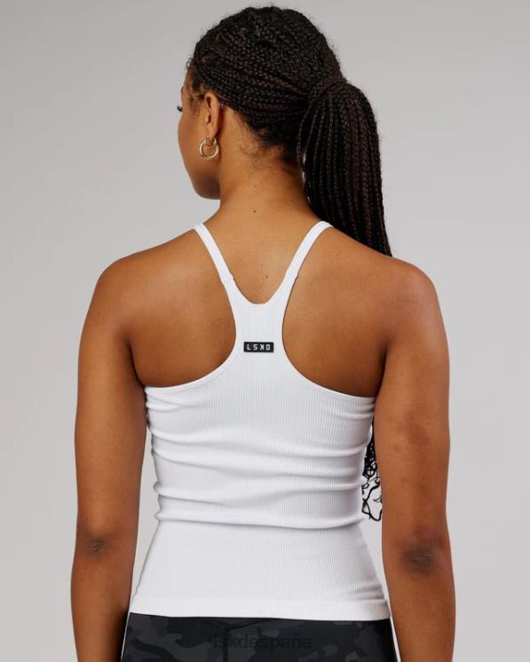 LSKD mujer Camiseta sin mangas acanalada sin costuras minimalista - blanco 8T6NZ127 vestir