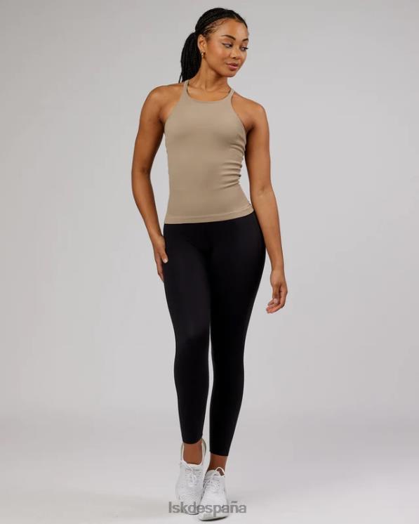 LSKD mujer Camiseta sin mangas acanalada sin costuras minimalista - taupe 8T6NZ210 vestir
