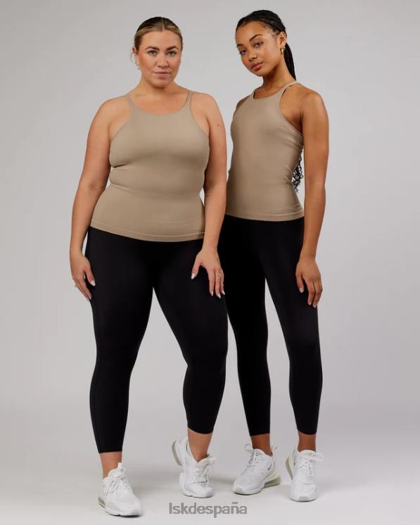 LSKD mujer Camiseta sin mangas acanalada sin costuras minimalista - taupe 8T6NZ210 vestir
