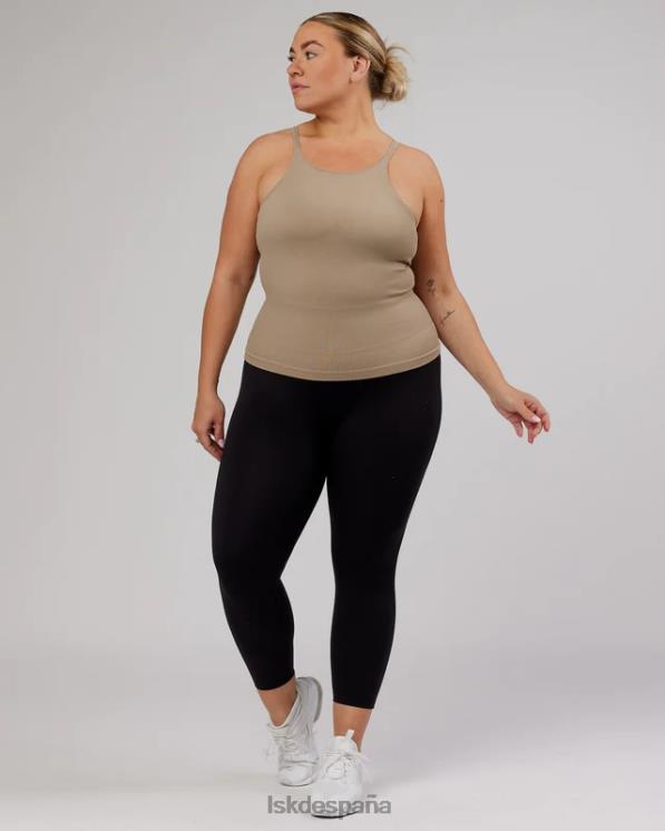 LSKD mujer Camiseta sin mangas acanalada sin costuras minimalista - taupe 8T6NZ210 vestir