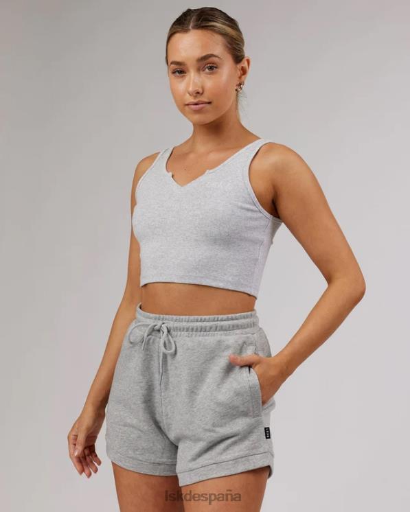 LSKD mujer Camiseta sin mangas con cuello en V y canalé - lt grey marl 8T6NZ189 vestir