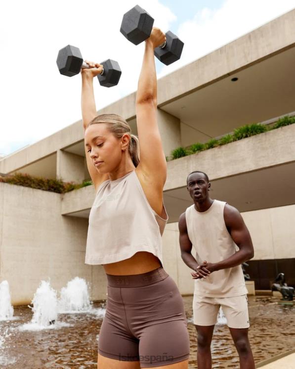 LSKD mujer Camiseta sin mangas corta speedway flxcotton - gris topo 8T6NZ181 vestir