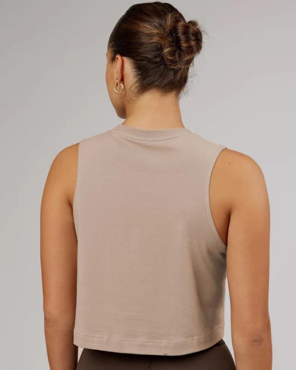 LSKD mujer Camiseta sin mangas corta speedway flxcotton - gris topo 8T6NZ181 vestir