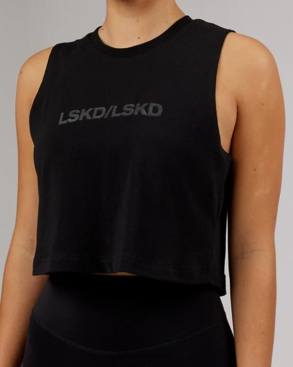 LSKD mujer Camiseta sin mangas corta speedway flxcotton - negro 8T6NZ165 vestir