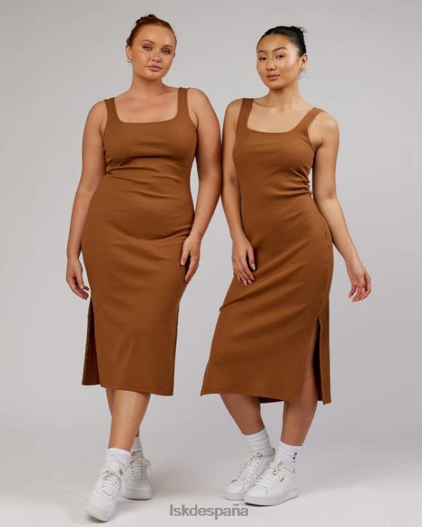 LSKD mujer Vestido de tirantes de canalé Ava - camel 8T6NZ503 vestir