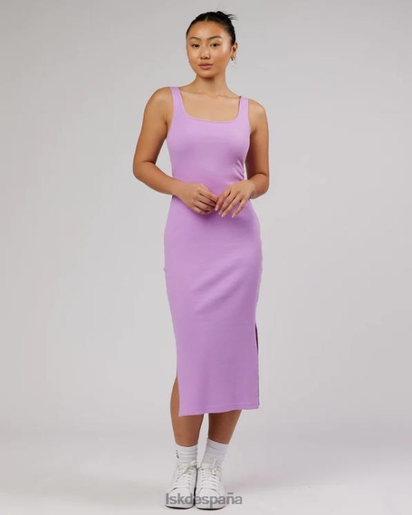 LSKD mujer Vestido de tirantes de canalé Ava - lila 8T6NZ502 vestir