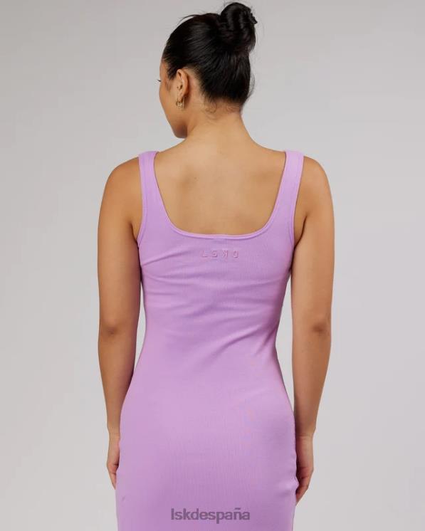 LSKD mujer Vestido de tirantes de canalé Ava - lila 8T6NZ502 vestir