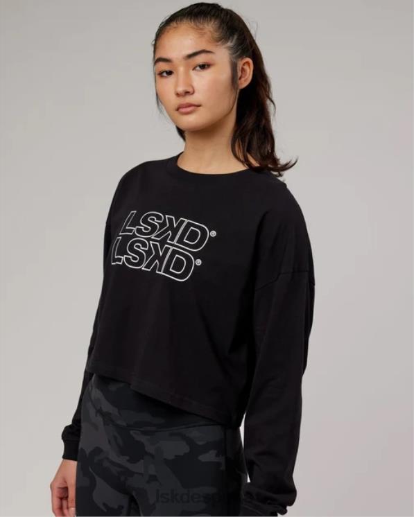 LSKD mujer camiseta stacks up ls - negro 8T6NZ306 vestir